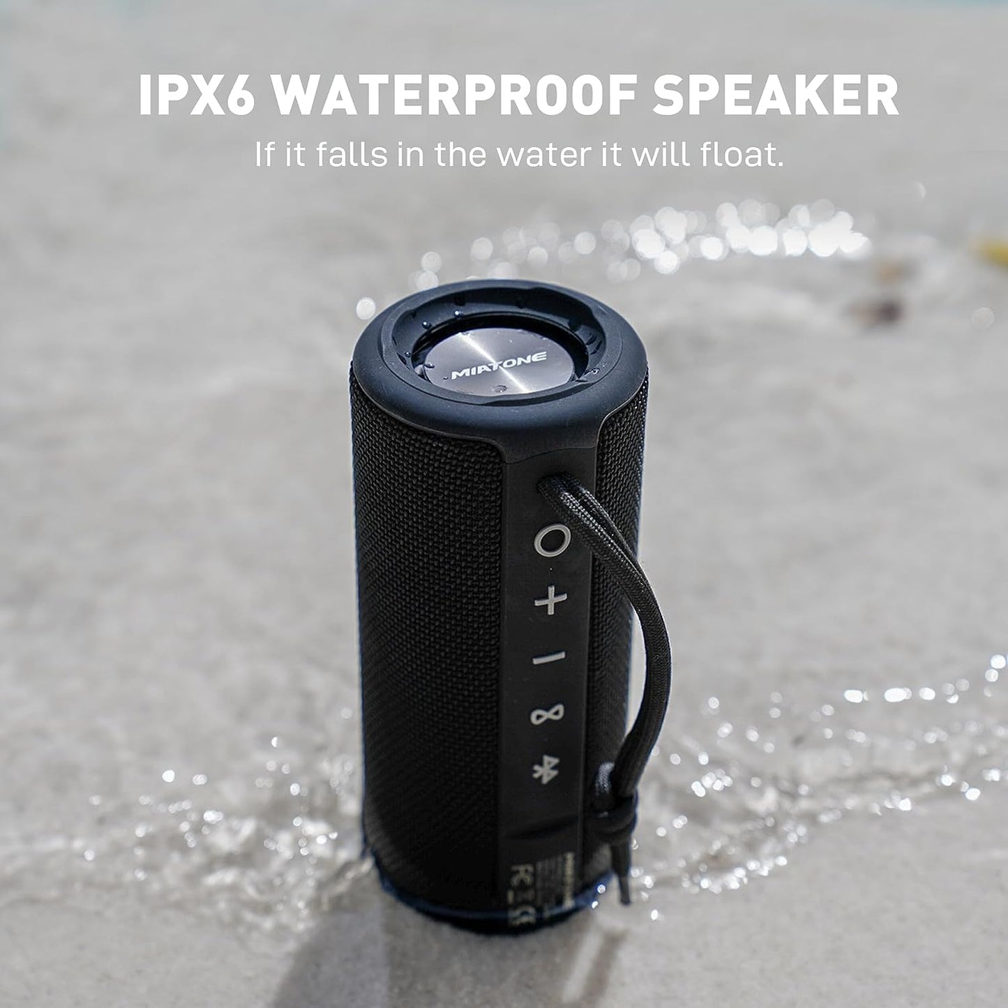 Portable Waterproof Bluetooth Speaker (Black)